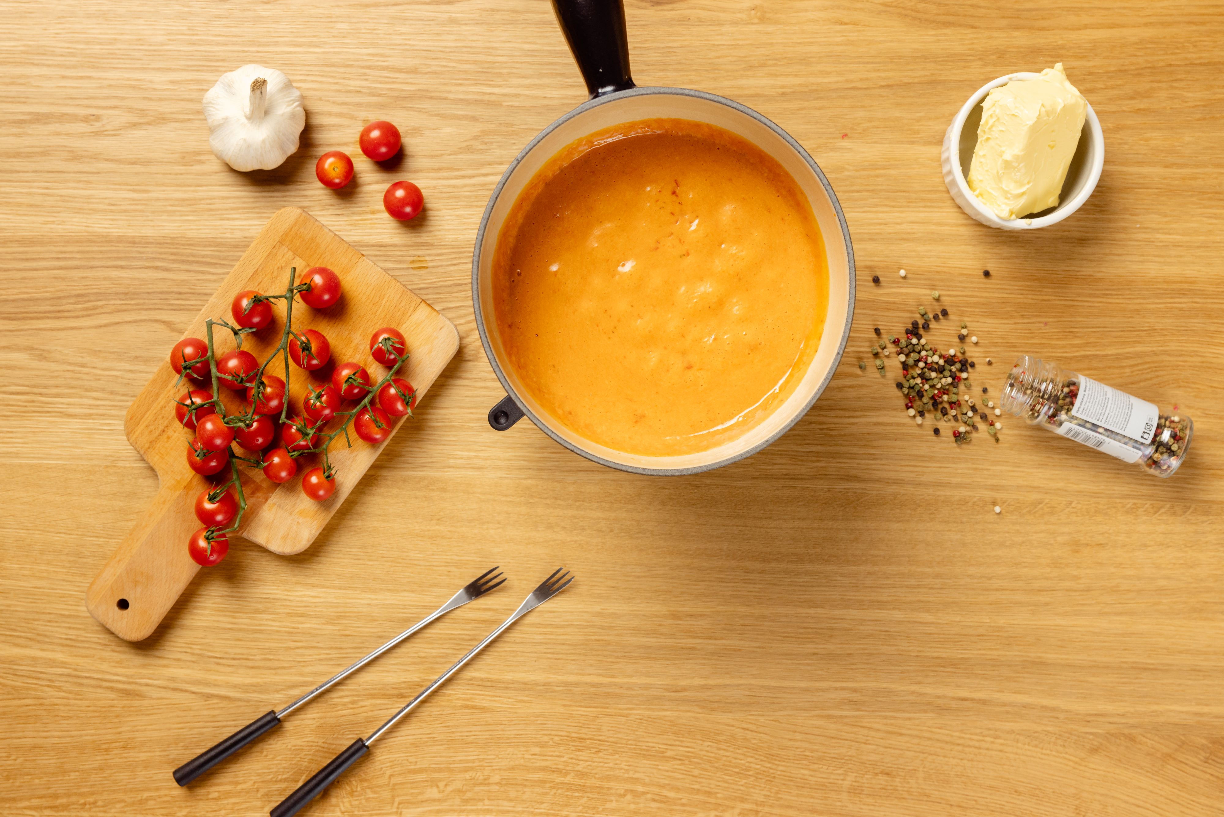 Fondue valaisanne aux tomates