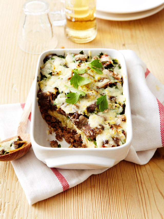 Hachis Parmentier aux champignons des bois et au Gruyère AOP suisse