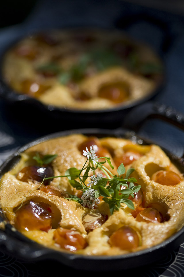 Clafoutis de tomates cerise au Gruyère AOP suisse