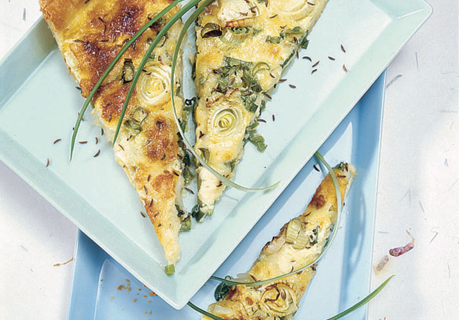 Tarte à la ciboule et au cumin