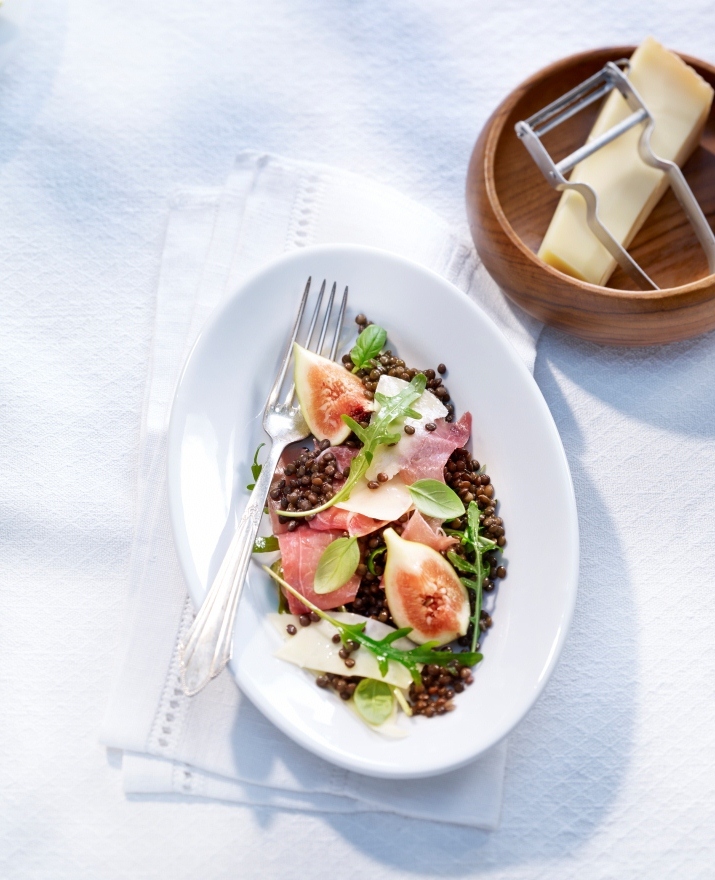 Salade de lentilles, figues et Gruyère AOP