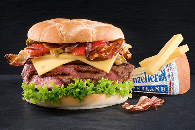 "Rêve de vacher", hamburger au fromage Appenzeller®