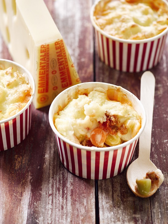 Hachis Parmentier de boeuf aux carottes, poireaux et Emmentaler AOP