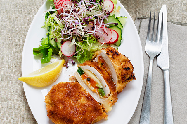 Cordon-bleu à l'Etivaz AOP et à la papaye